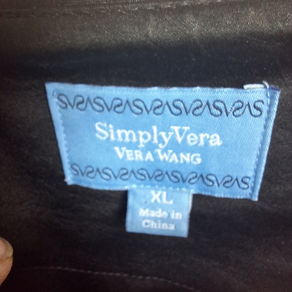 Simply Vera Vera Wang Black Satin Jacket Coat Women's Size XL - Picture 7 of 14